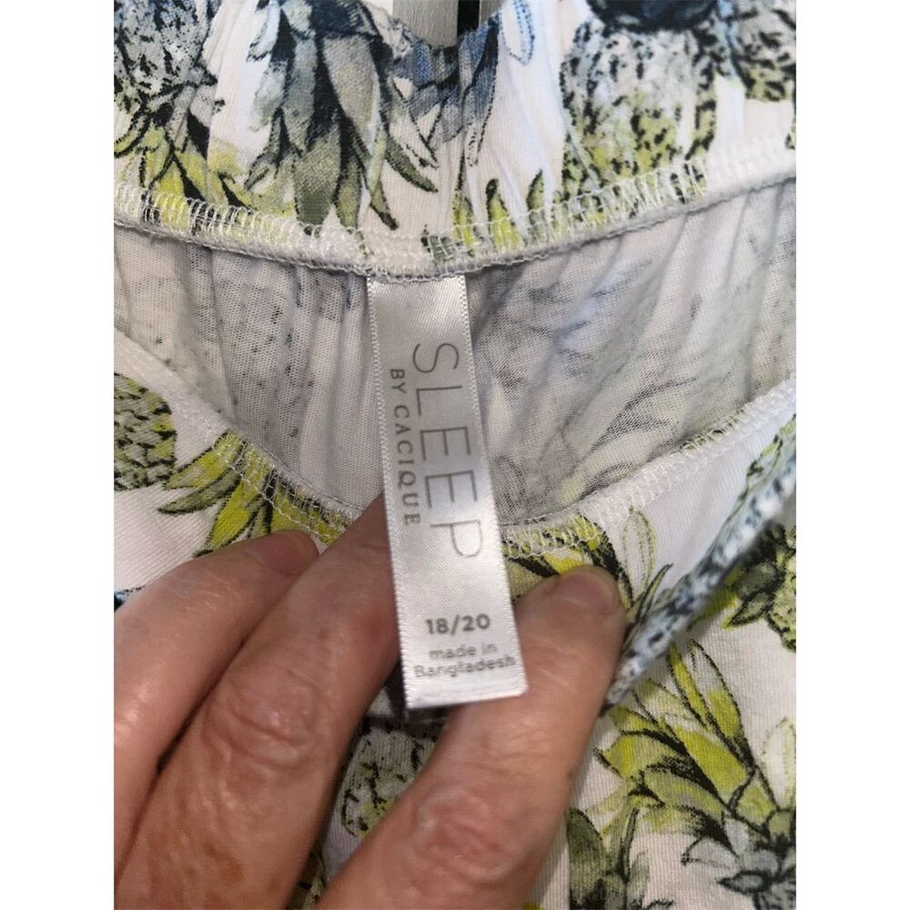 Cacique Women's Plus Size 18/20 Pajama Set Pineapple Graphic Print Blue - Picture 7 of 7